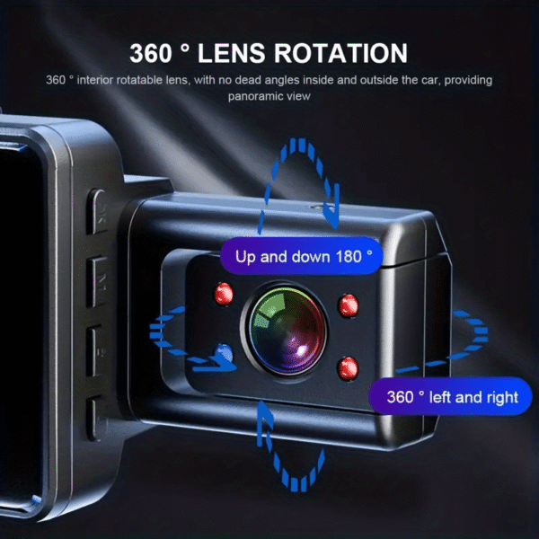 3 Inch Dual Lens Dash Cam For Cars, Front And Inside, Car Camera With Loop Recording, Night Vision, Wide Angle Car DVR Camera Car Video Recorder Vehicle Black Box - Bild 12