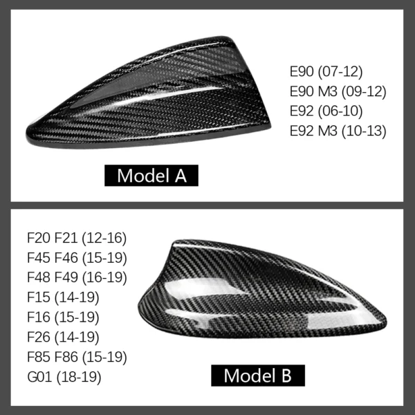 Real Carbon Fiber For BMW M2 M3 M4 12345 7 Series X1 X3 F22 F30 F34 F80 F87 F32 F36 F82 G11 G20 G12 G30 Shark Fin Antenna Cover - Image 3