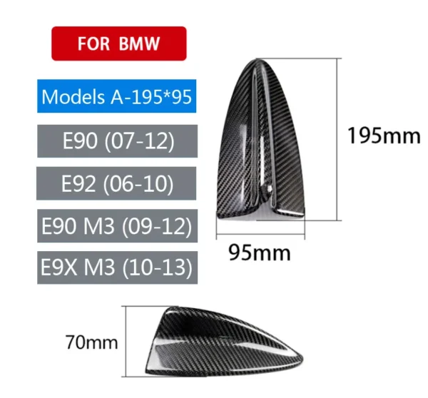 Real Carbon Fiber For BMW M2 M3 M4 12345 7 Series X1 X3 F22 F30 F34 F80 F87 F32 F36 F82 G11 G20 G12 G30 Shark Fin Antenna Cover - Image 13