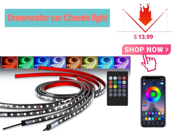 LED Car Interior Ambient Strip Lights RGB Fiber Optic Atmosphere Neon Lighting Kit W/ APP Remote Control Auto Decorative Lamps - Image 15