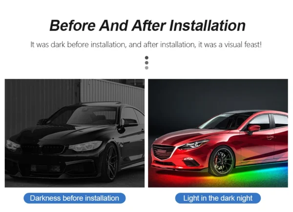 SEAMETAL Car Chassis Light Color Flow Atmosphere Light Waterproof APP Control Underbody Light LED Flexible Underglow Light Strip - Image 8