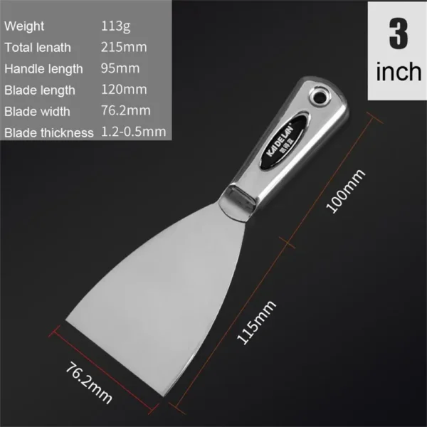 Stainless Steel Integrated Putty Knife Scraper Spatula Putty Painter Paint Tool Plaster Shovel Clean Spatula Construction Tool - Image 8
