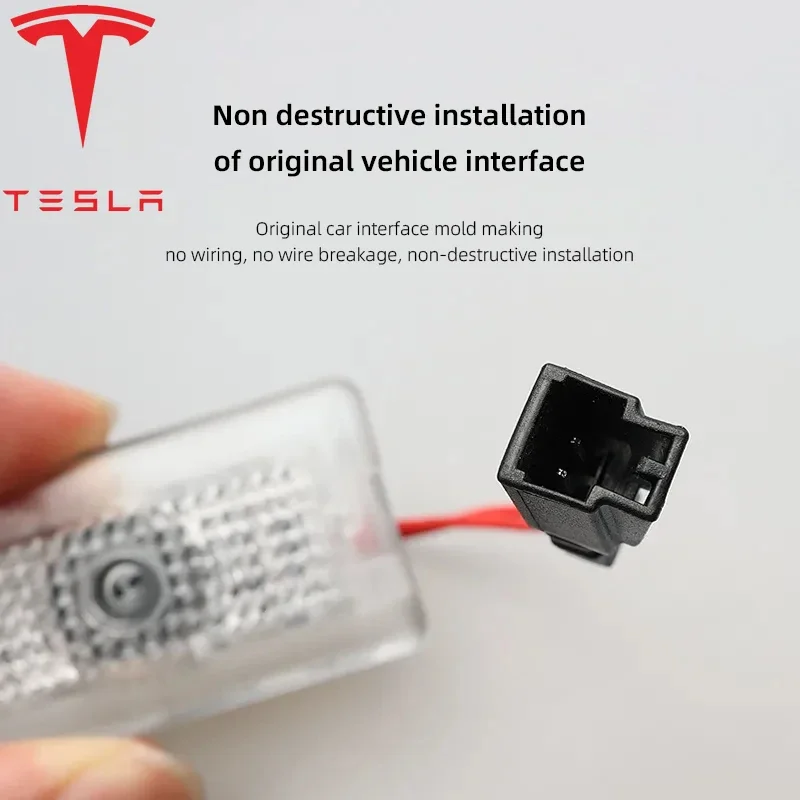 Tesla 2Pcs Car Door Projector Welcome Lights Accessories For Tesla Model 3 S X Y Cybertruck Roadster SpaceX Car Accessories - Image 4