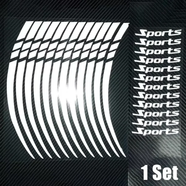 12x Universal Car Tire Sports Styling Warning Strip 18-21in Wheel Reflective Protective Sticker Auto Rim Decoration Accessories - Image 9