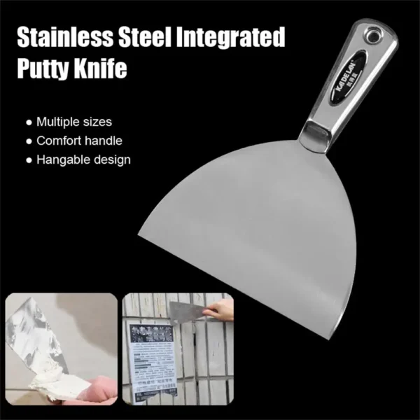 Stainless Steel Integrated Putty Knife Scraper Spatula Putty Painter Paint Tool Plaster Shovel Clean Spatula Construction Tool - Image 2