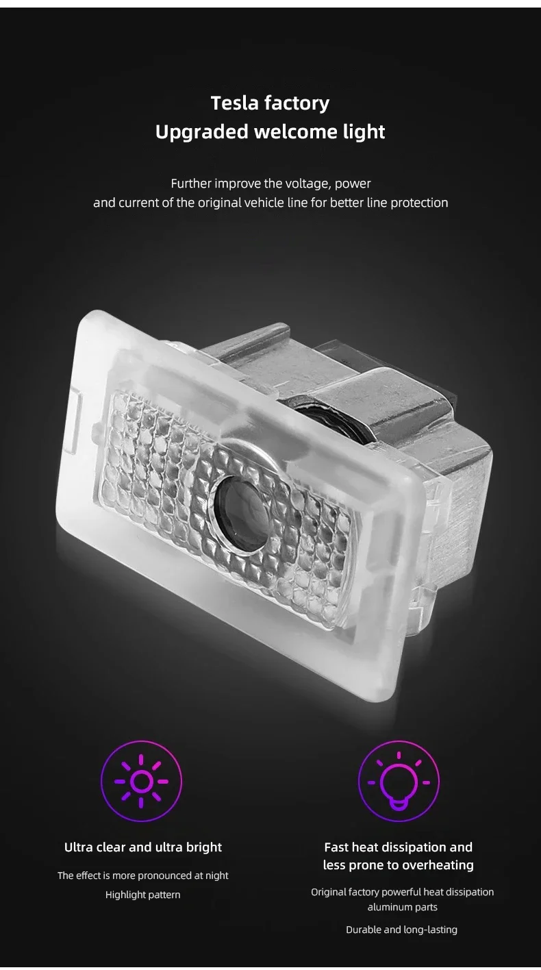 Tesla 2Pcs Car Door Projector Welcome Lights Accessories For Tesla Model 3 S X Y Cybertruck Roadster SpaceX Car Accessories - Image 25