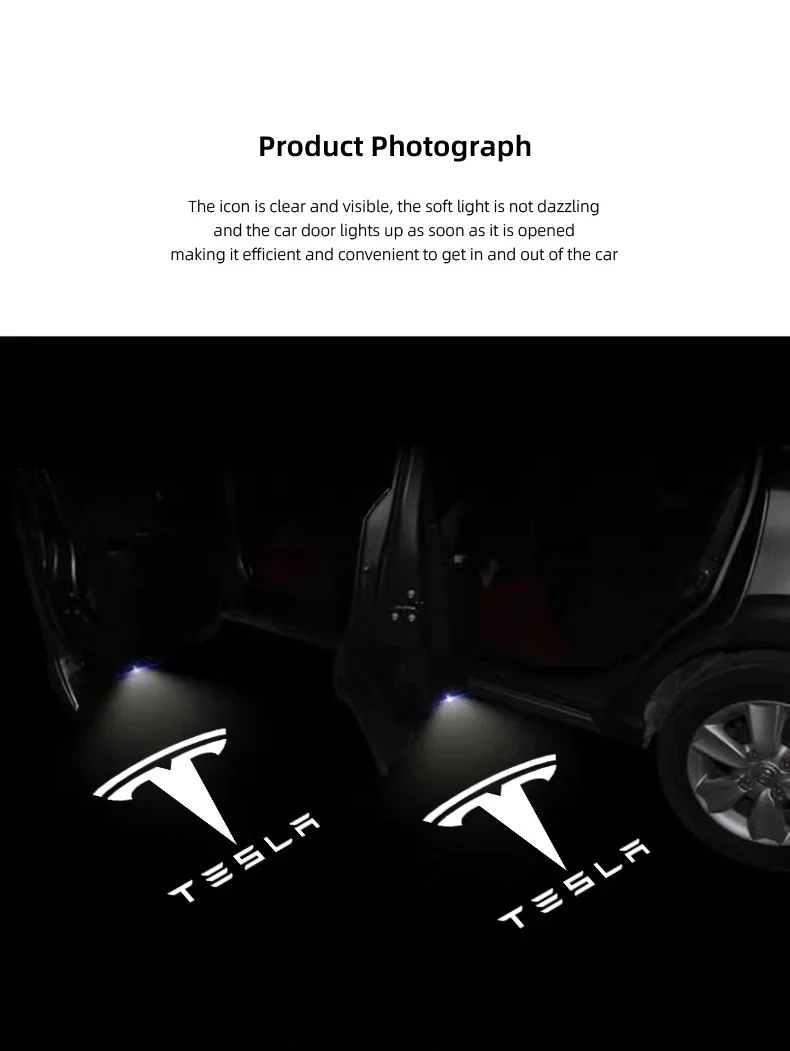Tesla 2Pcs Car Door Projector Welcome Lights Accessories For Tesla Model 3 S X Y Cybertruck Roadster SpaceX Car Accessories - Image 29