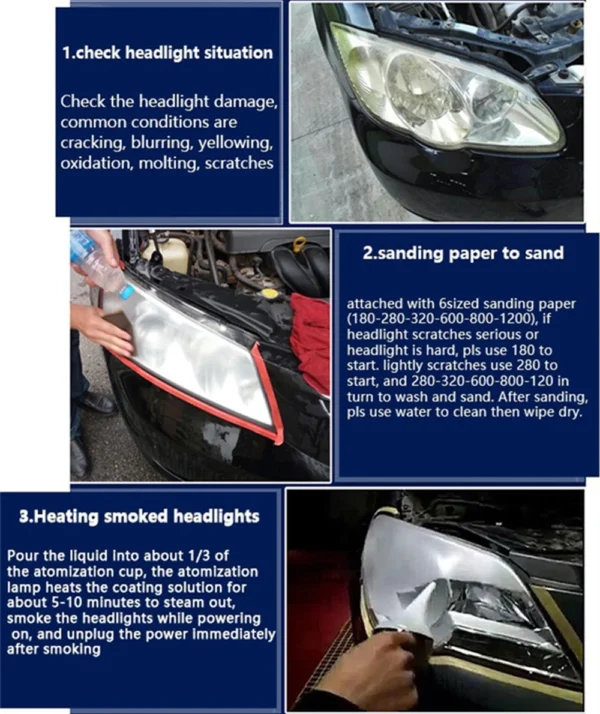 Repair Liquid Polymer Kit Car Headlight Renovation Kit Polishing Agent Scratch Remover Car Headlight Recovery Lamp Repair Kit - Image 10