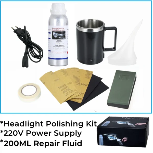 Repair Liquid Polymer Kit Car Headlight Renovation Kit Polishing Agent Scratch Remover Car Headlight Recovery Lamp Repair Kit - Image 9