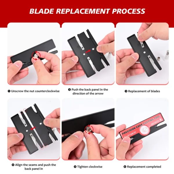 FOSHIO Carbon Fiber Protection Film Edge Cutter Precious Vinyl Wrap Film Margin Cutting Edge Trimming Knife for Left/Right Hand - Image 4