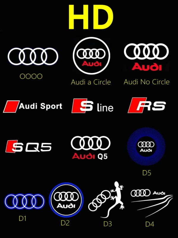 HD Car Door Welcome Light Led Projector Lamp For Audi A3 A4 B8 8P 8V A6 C7 A5 Q5 B7 B6 B9 SLINE QUTTRO RS SQ5 Q3 Q7 S3 S4 S5 Q5 - Image 2