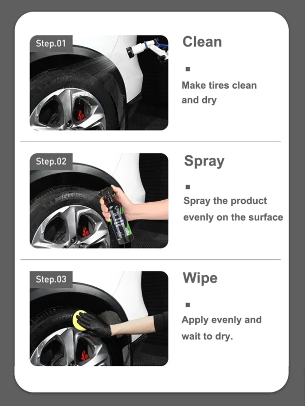 Tire Shine Coating Ultimate Armor Gloss & Long-Lasting Protection Car Tyre Refurbishing Agent Easy Application Non Greasy - Image 14