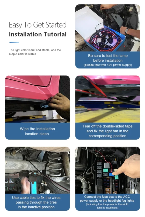 SEAMETAL Car Chassis Light Color Flow Atmosphere Light Waterproof APP Control Underbody Light LED Flexible Underglow Light Strip - Image 12