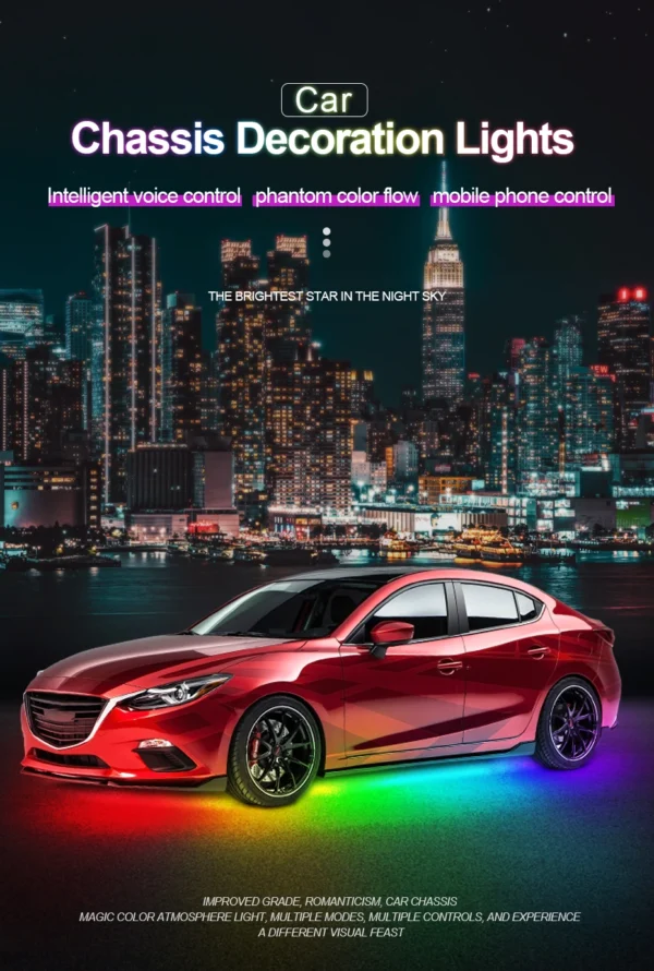 SEAMETAL Car Chassis Light Color Flow Atmosphere Light Waterproof APP Control Underbody Light LED Flexible Underglow Light Strip - Image 7