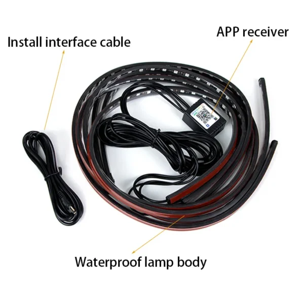 SEAMETAL Car Chassis Light Color Flow Atmosphere Light Waterproof APP Control Underbody Light LED Flexible Underglow Light Strip - Image 5