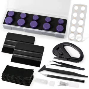 EHDIS Car Paint Protective Film Parking Sensor Hole Cut Out Tool Set 16mm~25mm Diameter Circle Cutting Template for Vinyl Wraps