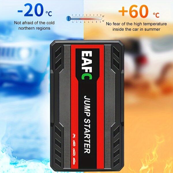 Portable Car Jump Starter Power Bank - 12V Auto Starting Device with LED Light, Supports 12V Gasoline Cars Up to 3.0L, Emergency Booster for Safe and Reliable Jump Starting - Image 5