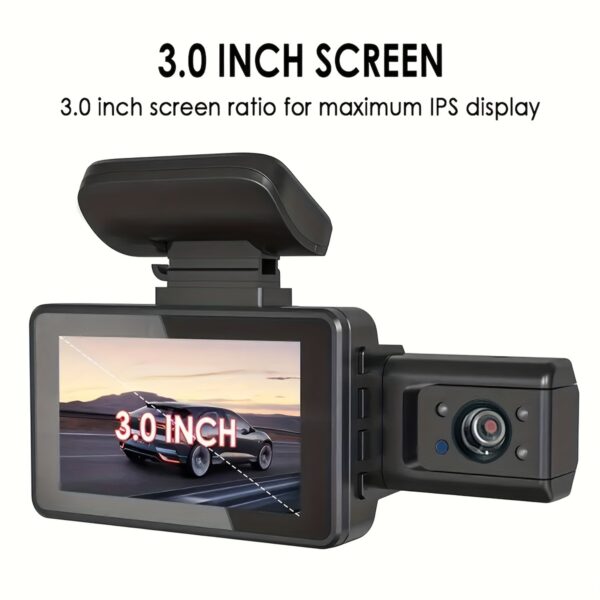 3 Inch Dual Lens Dash Cam For Cars, Front And Inside, Car Camera With Loop Recording, Night Vision, Wide Angle Car DVR Camera Car Video Recorder Vehicle Black Box - Bild 8