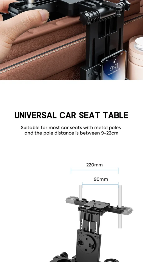 Car folding table, 360 degree rotation, suitable for SUV/sedan, with coffee stand - Bild 20