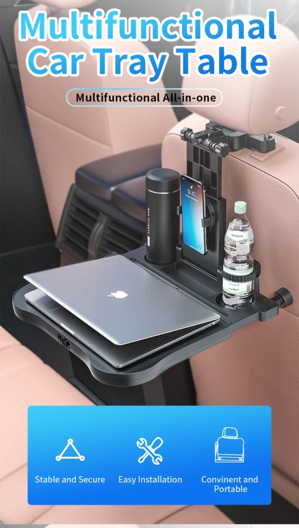 Car folding table, 360 degree rotation, suitable for SUV/sedan, with coffee stand - Bild 3
