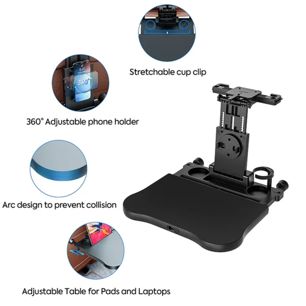 Car folding table, 360 degree rotation, suitable for SUV/sedan, with coffee stand - Bild 5