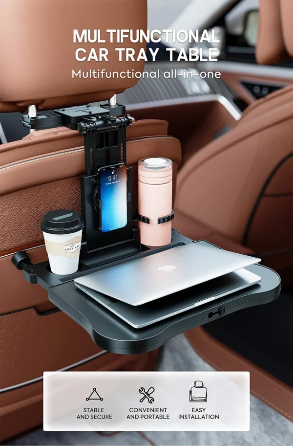 Car folding table, 360 degree rotation, suitable for SUV/sedan, with coffee stand - Bild 11
